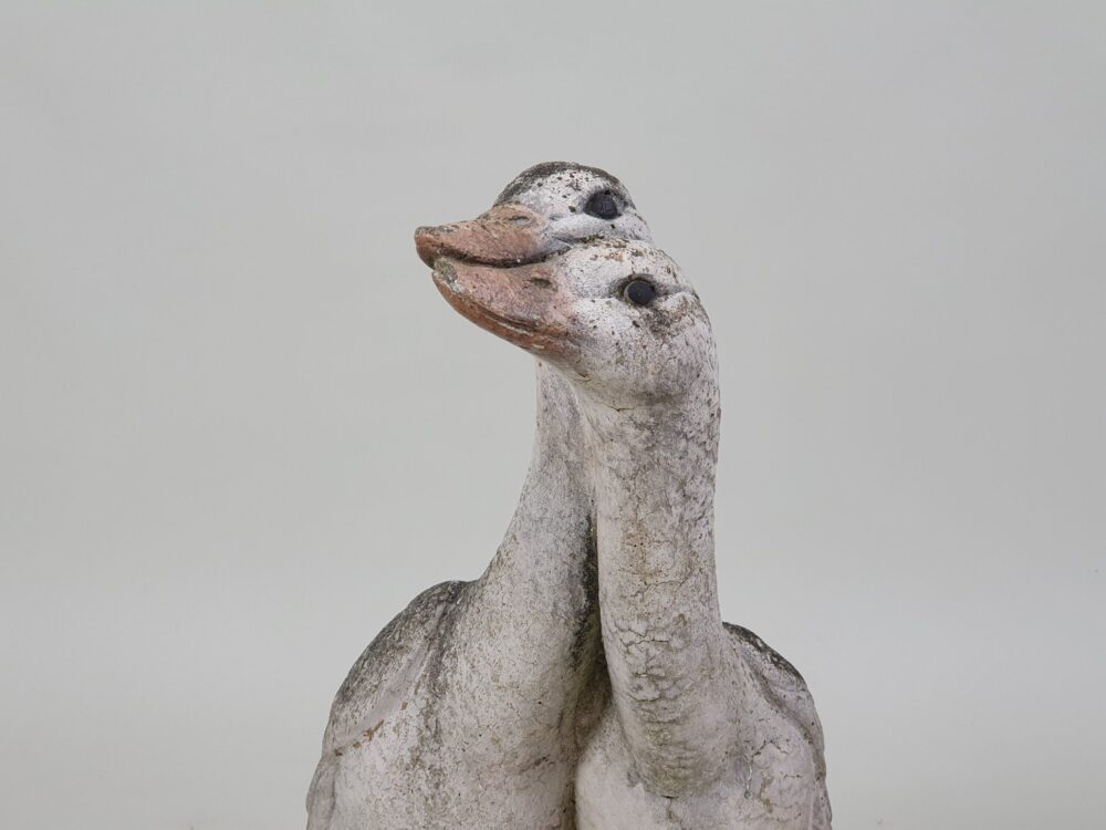 A pair of Geese antique garden Ornaments