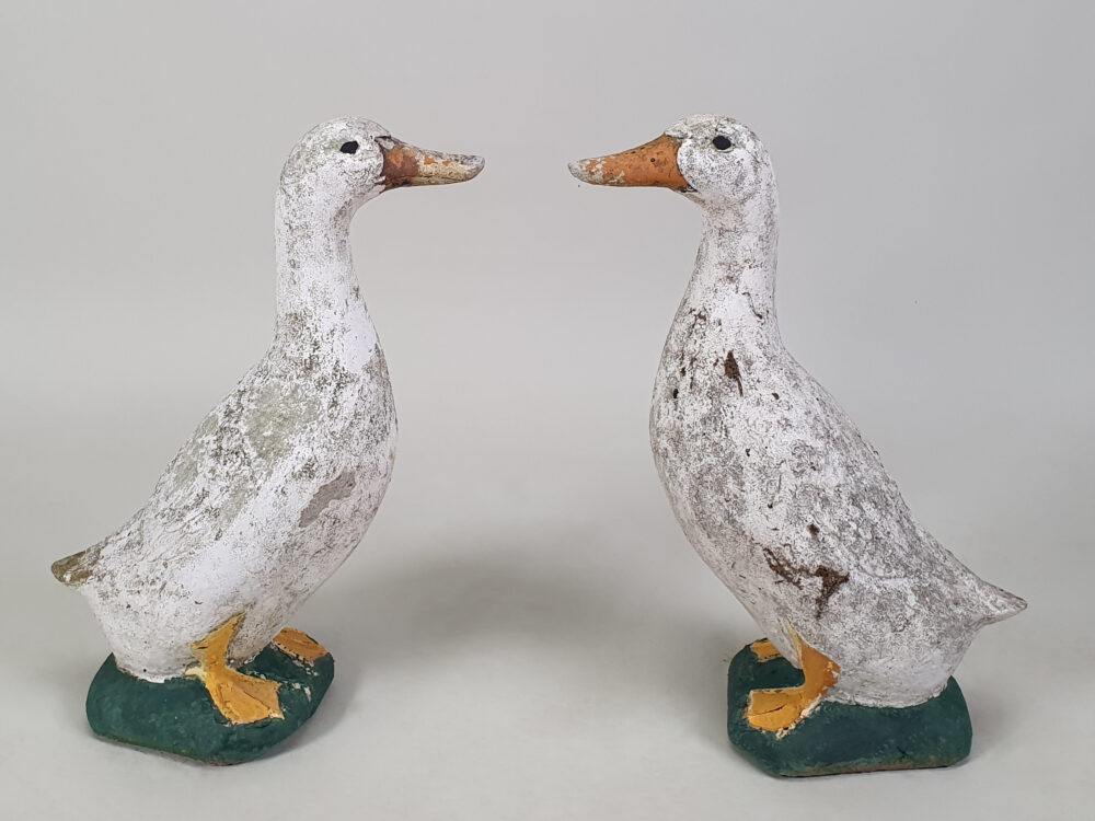 A pair of Geese antique garden Ornaments