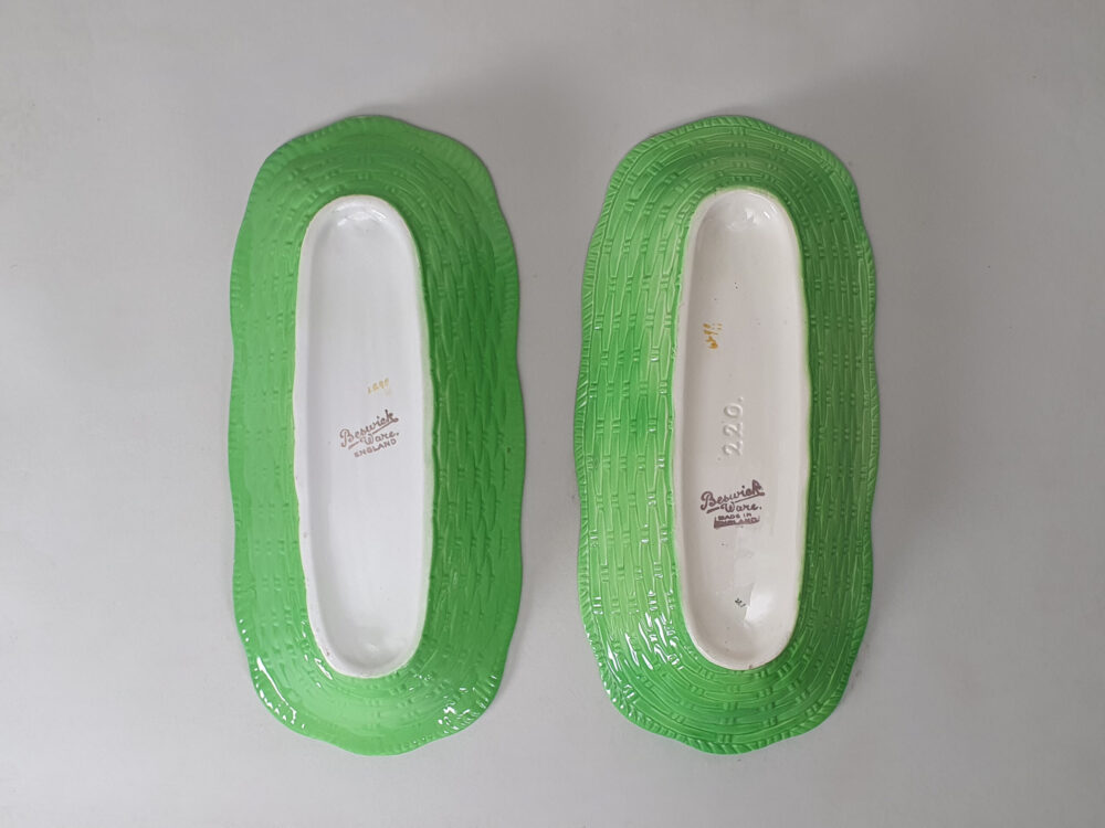 A pair of antique ceramic Beswick Ware Celery Dishes