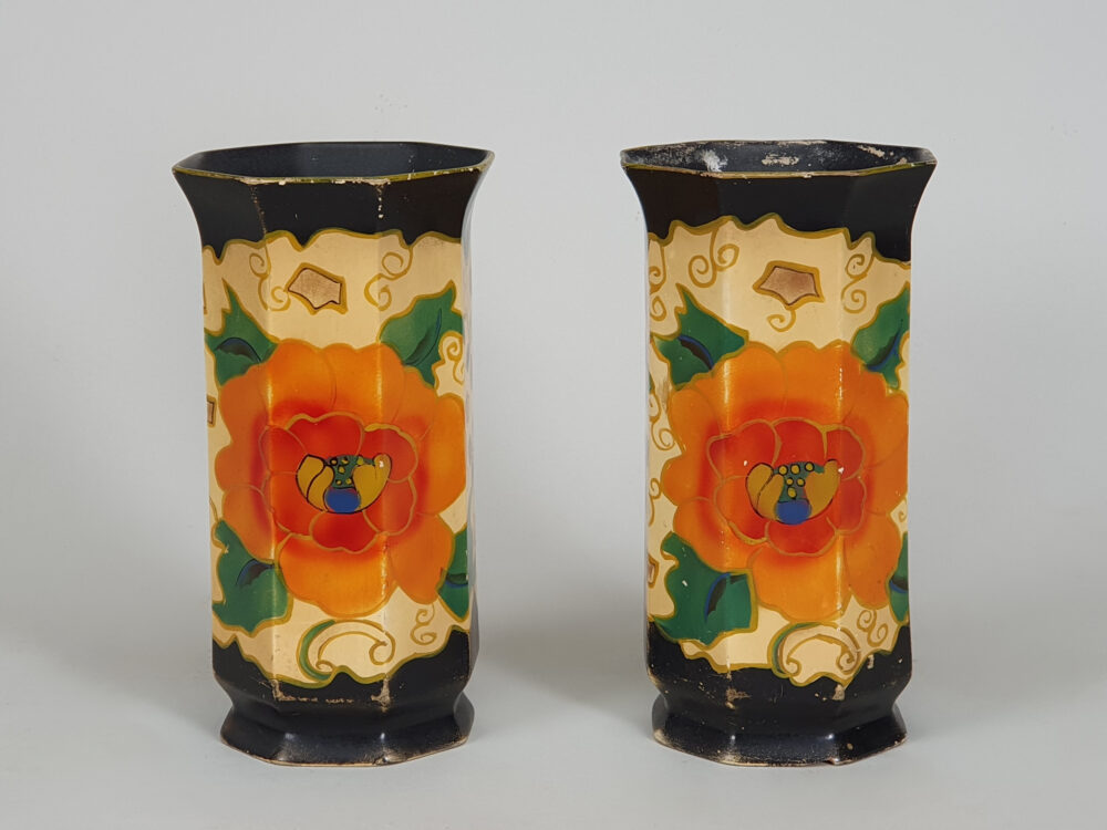 A pair of ceramic antique Brentleigh Ware Vases