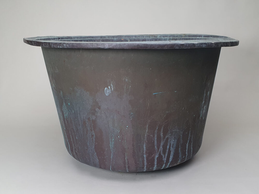 A pair of large garden antique copper Planters