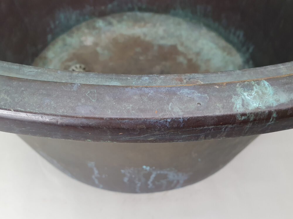 A pair of large garden antique copper Planters