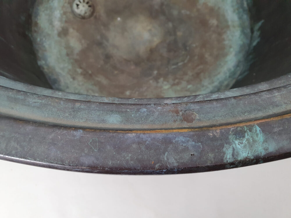 A pair of large garden antique copper Planters