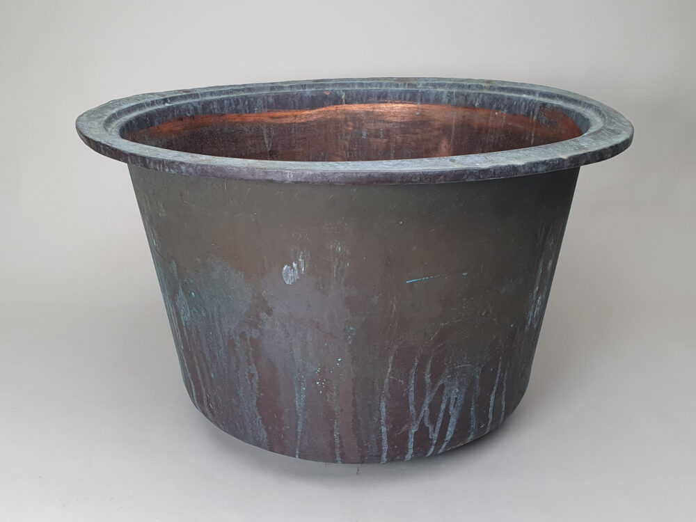 A pair of large garden antique copper Planters