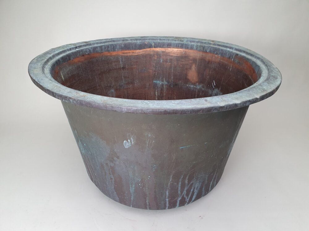 A pair of large garden antique copper Planters