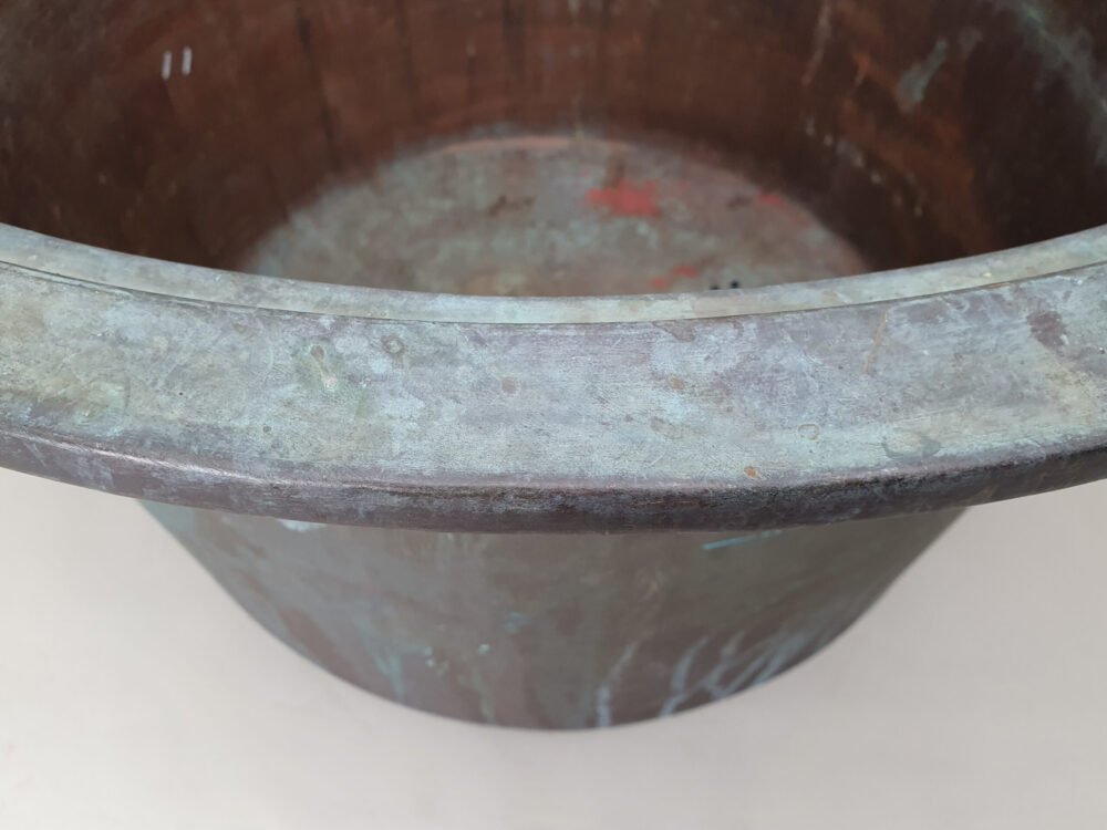 A pair of large garden antique copper Planters