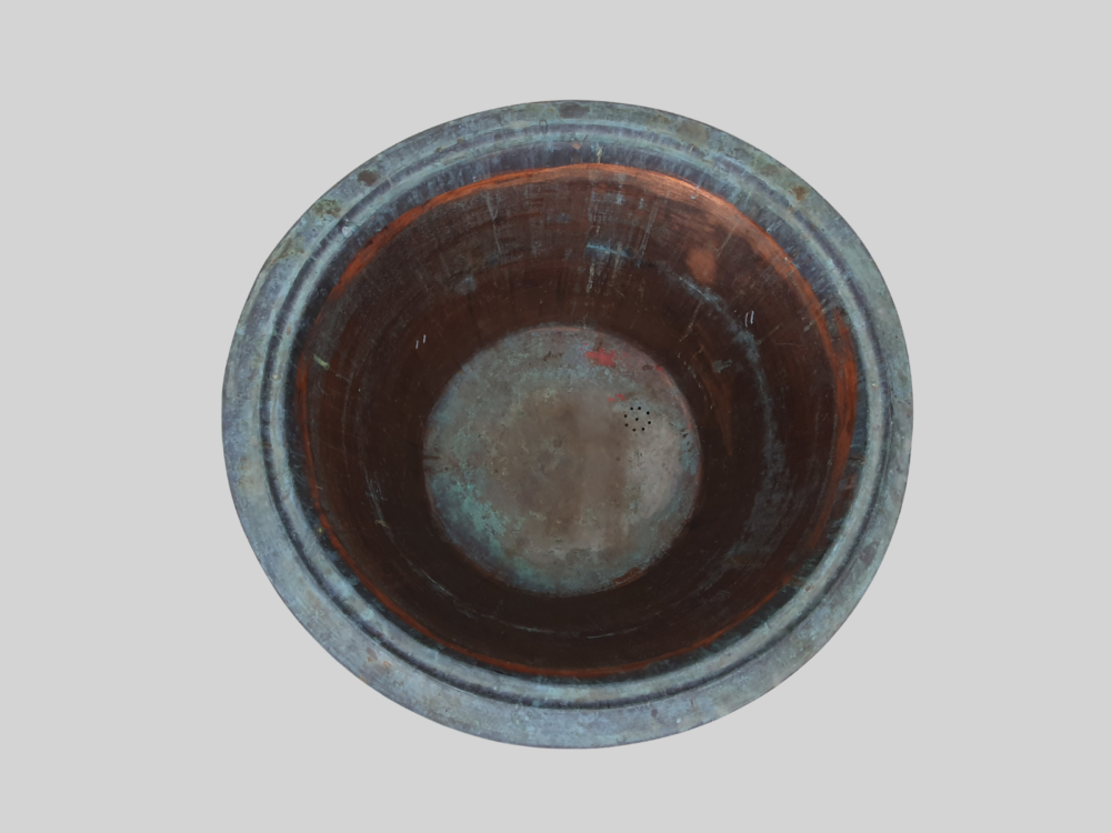 A pair of large garden antique copper Planters