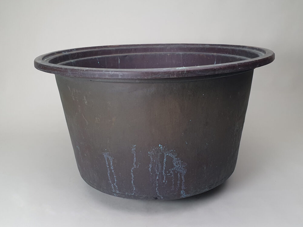 A pair of large garden antique copper Planters