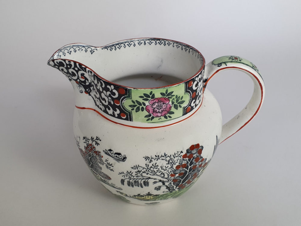 Antique TG Green & Co Pitcher in the green Ming pattern