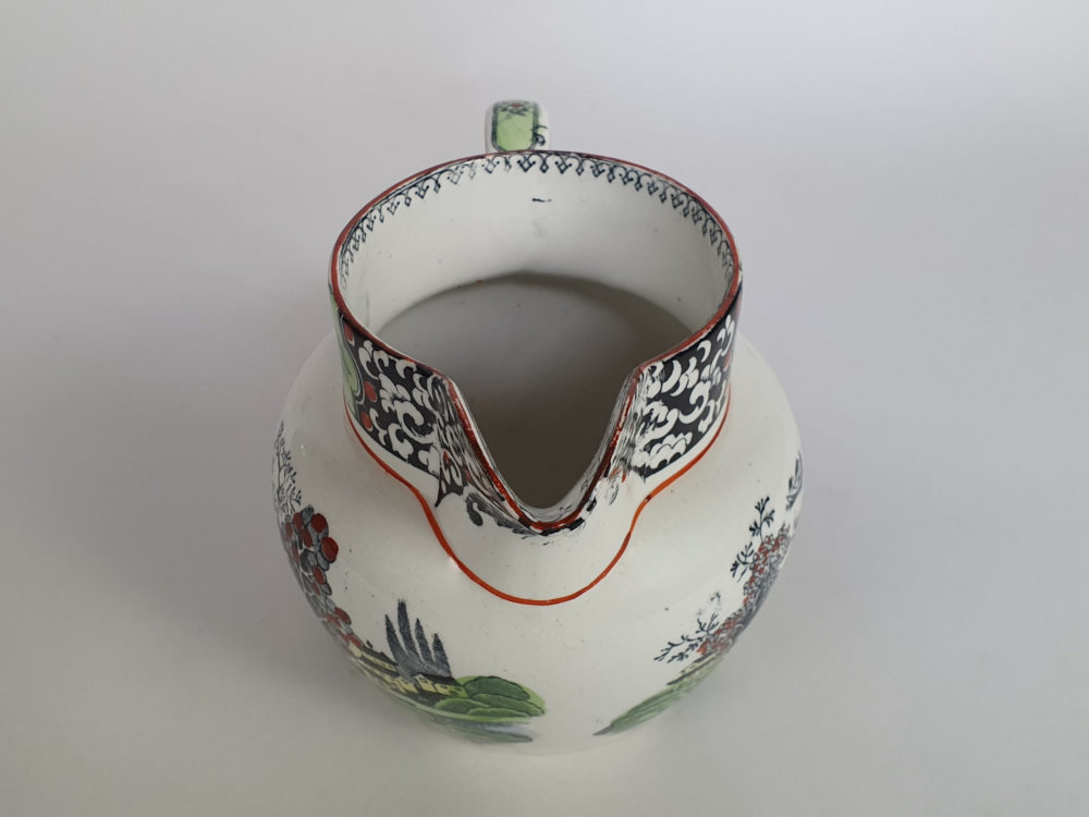 Antique TG Green & Co Pitcher in the green Ming pattern