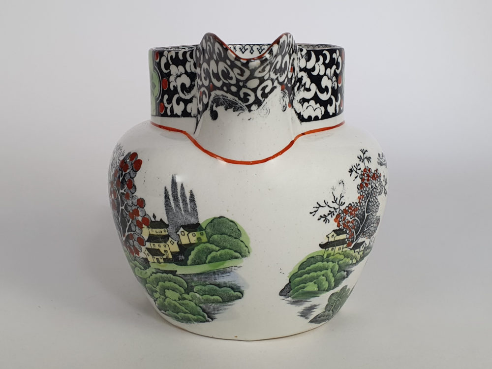 Antique TG Green & Co Pitcher in the green Ming pattern