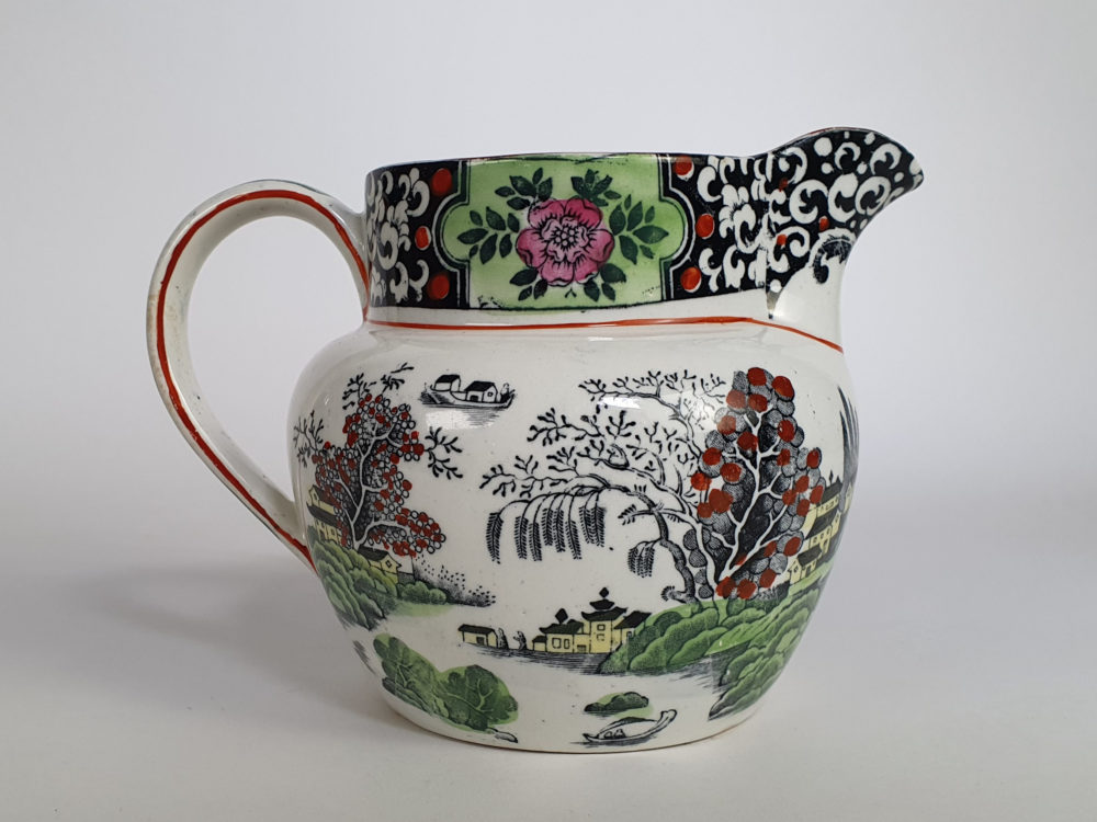 Antique TG Green & Co Pitcher in the green Ming pattern