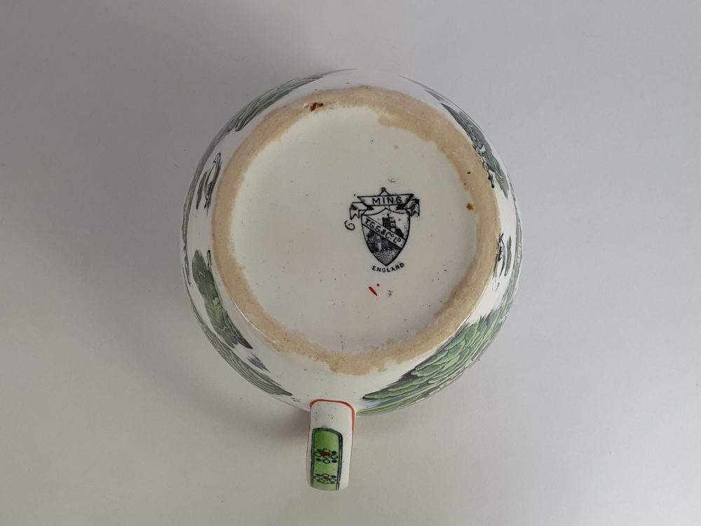 Antique TG Green & Co Pitcher in the green Ming pattern
