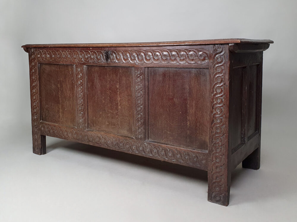 Antique 17th century carved oak Coffer