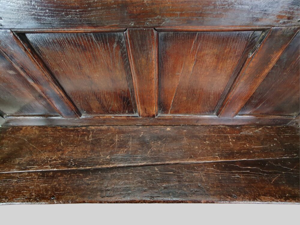 17th century English antique elm Settle