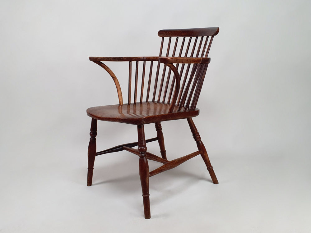 Antique 19th century beech and elm Spindle Back Windsor Chair