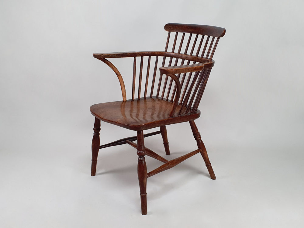 Antique 19th century beech and elm Spindle Back Windsor Chair