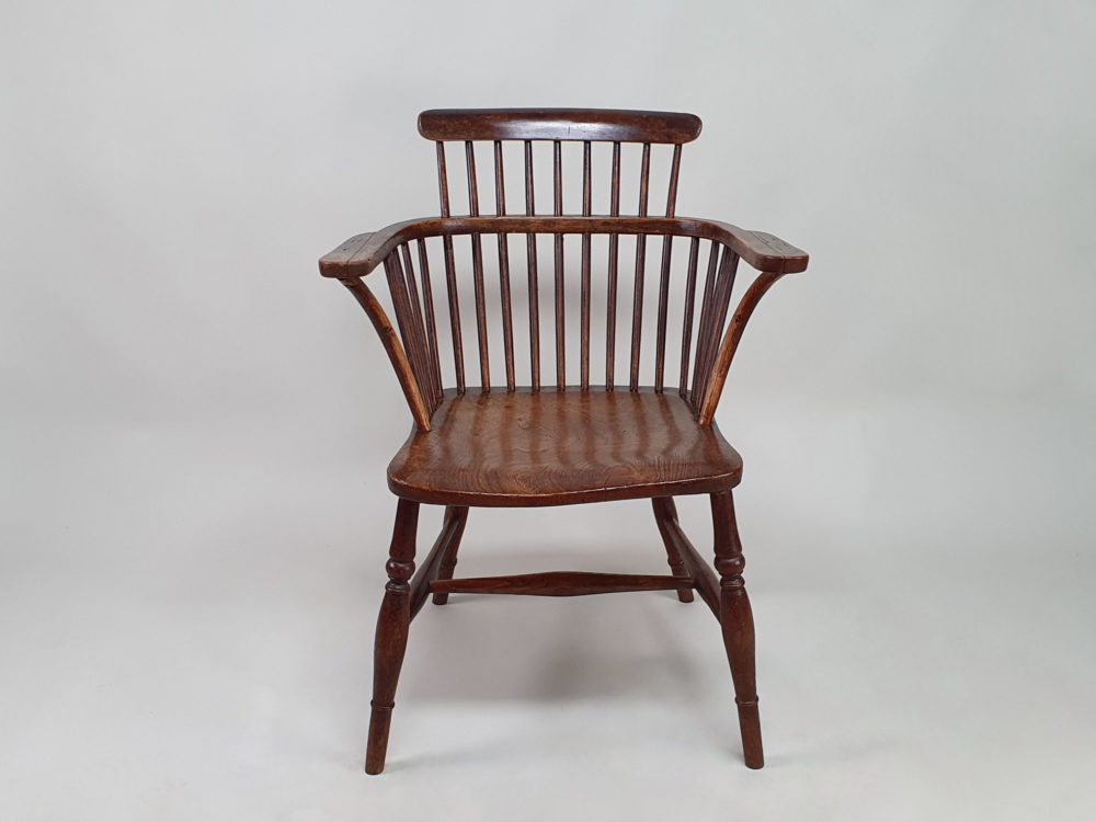 Antique 19th century beech and elm Spindle Back Windsor Chair