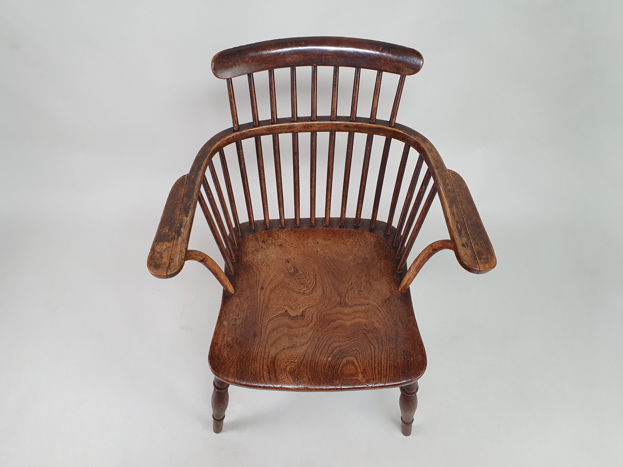 Antique 19th century beech and elm Spindle Back Windsor Chair
