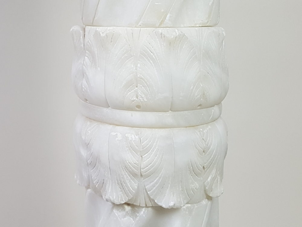 Antique 19th century tall white marble Pedestal