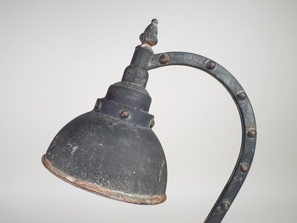 Antique Art Deco black goose neck Table Lamp