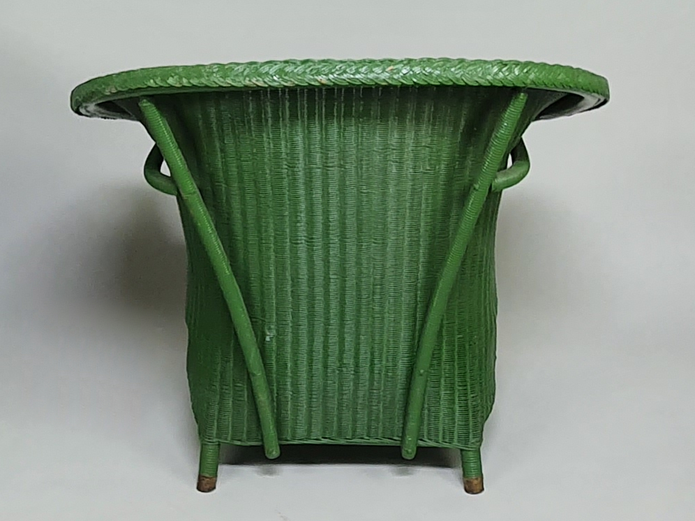 Antique Art Deco green Lloyd Loom Sofa and 4 Chairs, including 2 Zepplin models