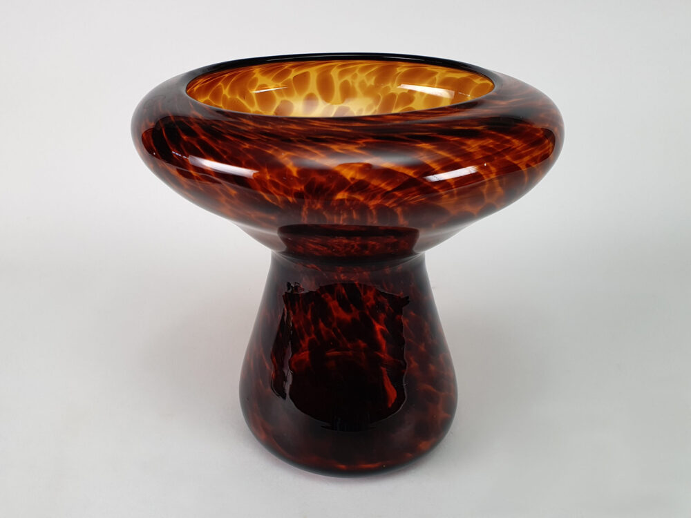 Antique Art Deco tortoiseshell mushroom shaped Glass Vase
