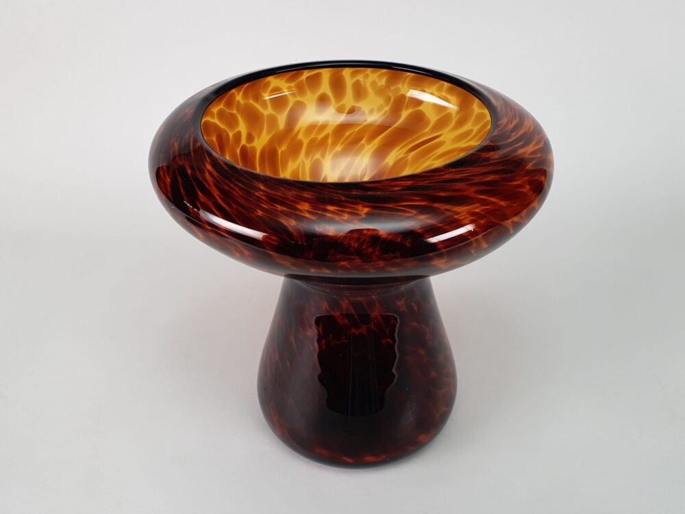 Antique Art Deco tortoiseshell mushroom shaped Glass Vase