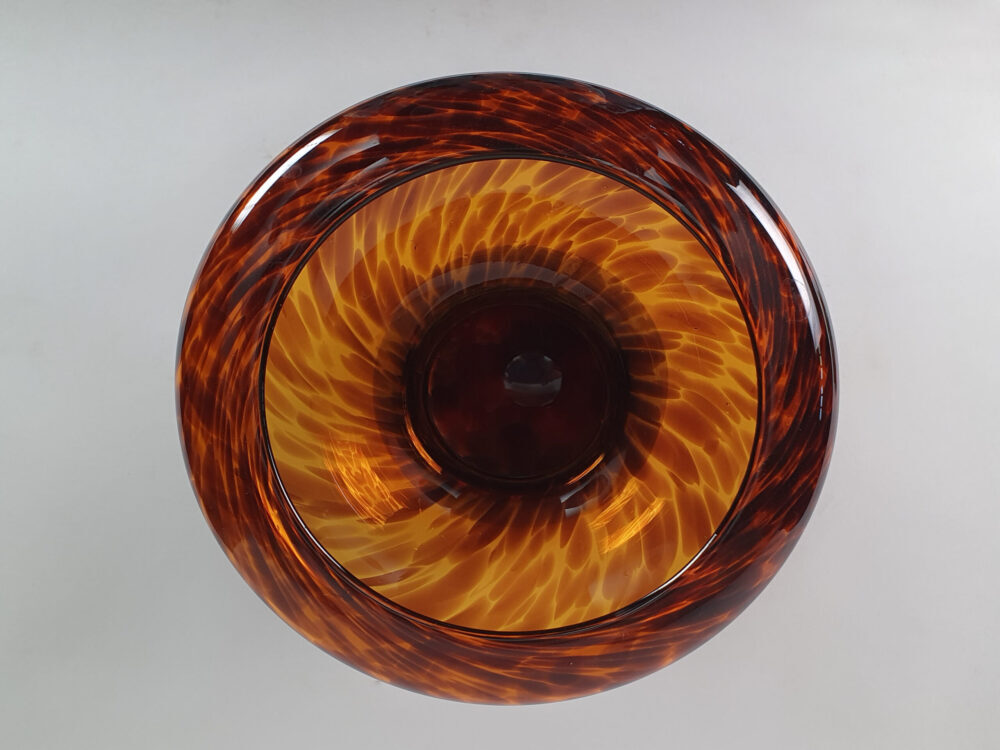 Antique Art Deco tortoiseshell mushroom shaped Glass Vase