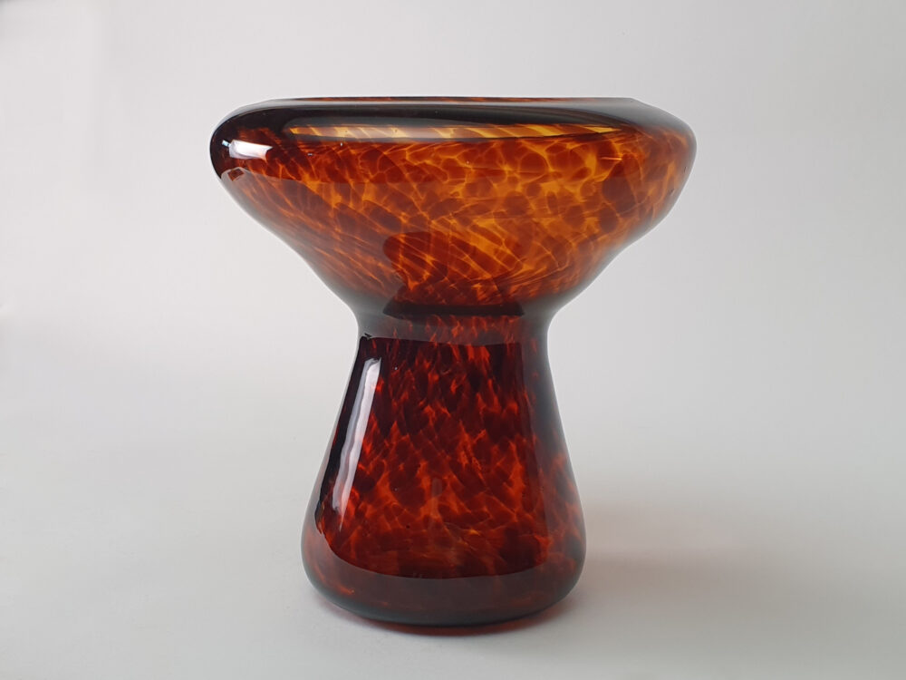 Antique Art Deco tortoiseshell mushroom shaped Glass Vase