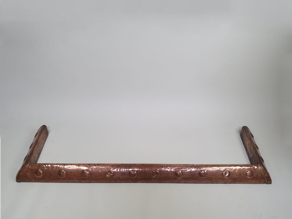Antique Arts and Crafts beaten copper fireplace Fender