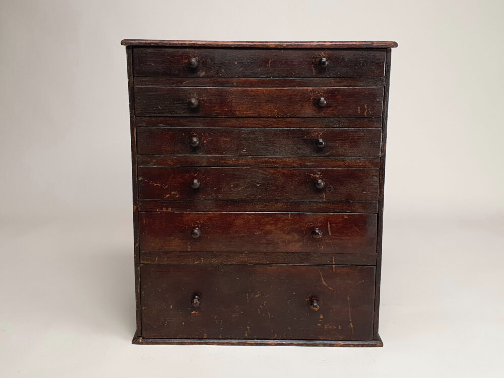 Antique Collector's Cabinet in original paint