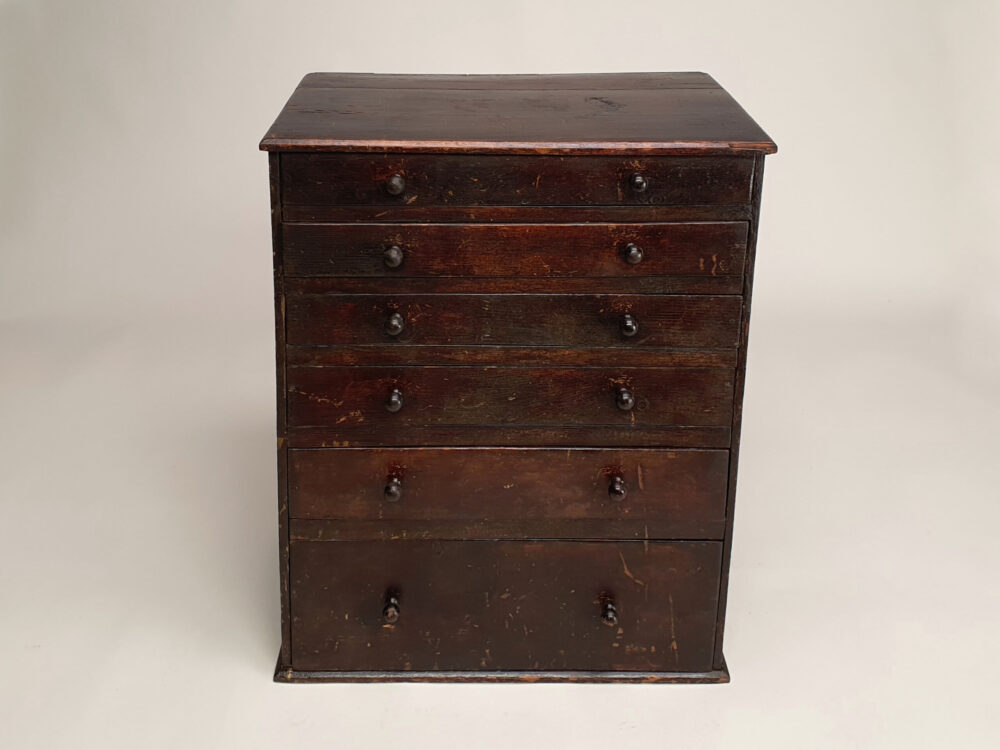 Antique Collector's Cabinet in original paint