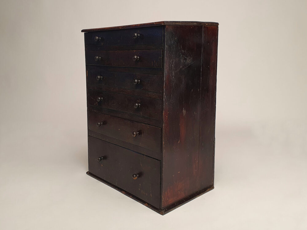 Antique Collector's Cabinet in original paint