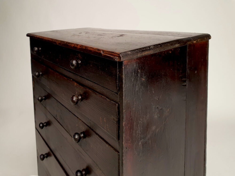 Antique Collector's Cabinet in original paint