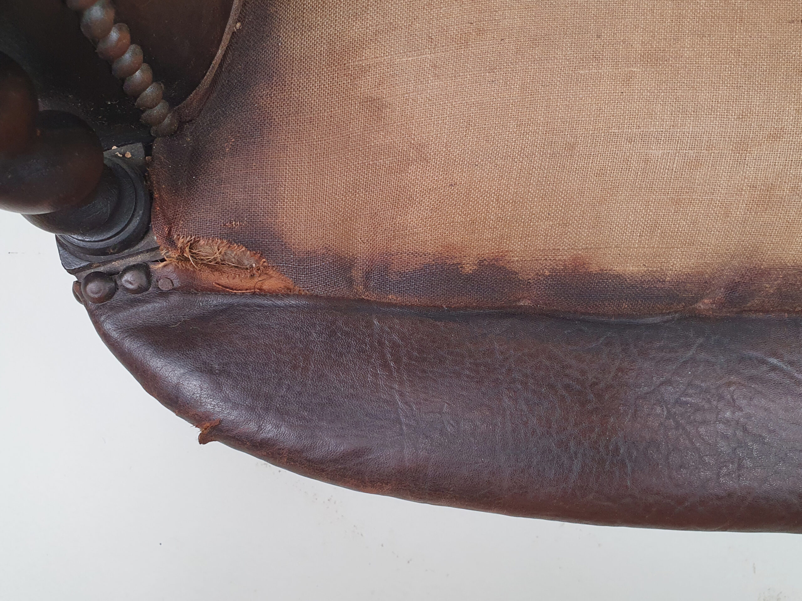 Antique French Art Deco leather Club Chair