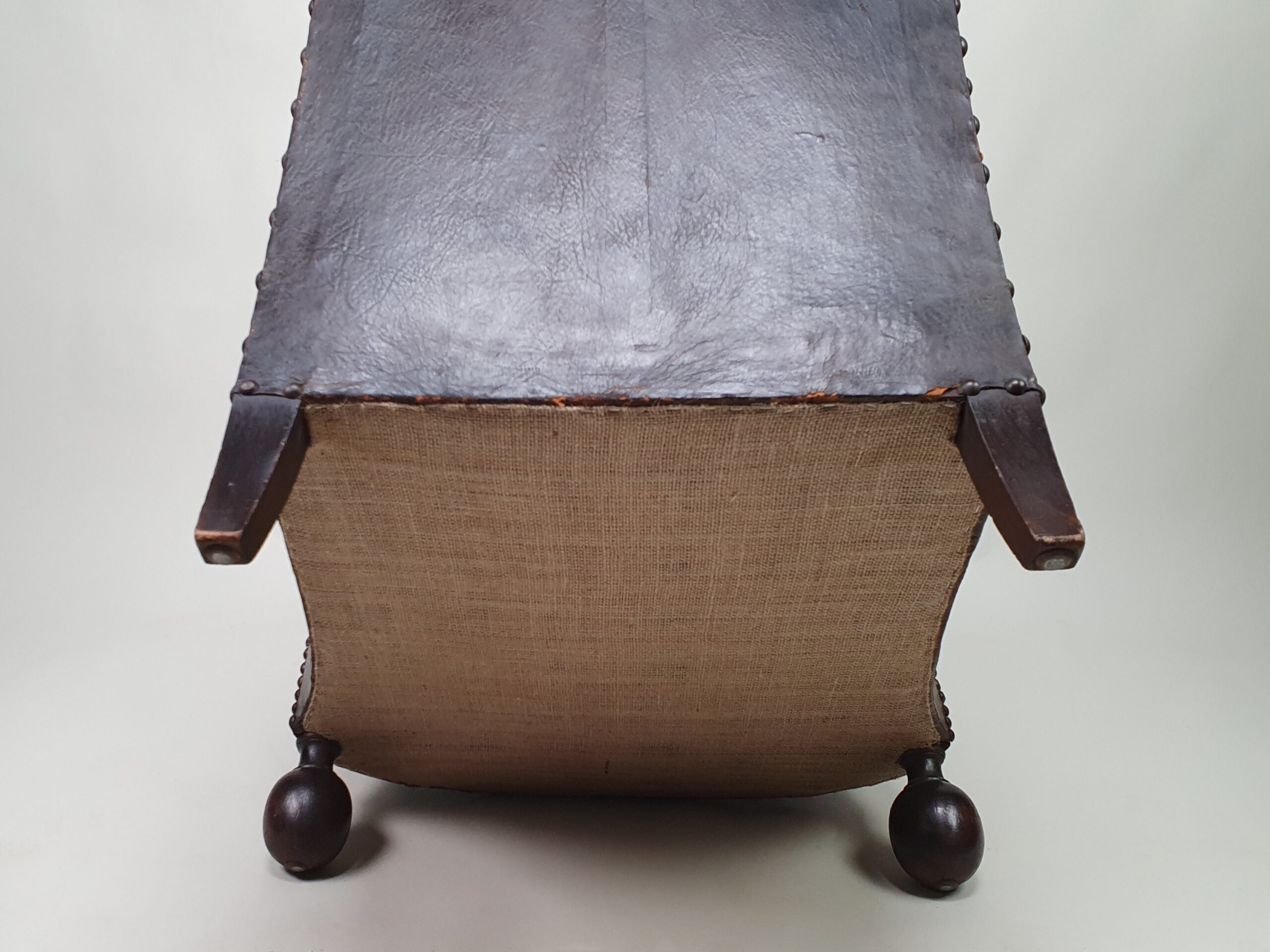 Antique French Art Deco leather Club Chair