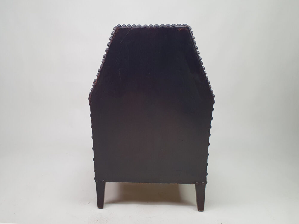 Antique French Art Deco leather Club Chair