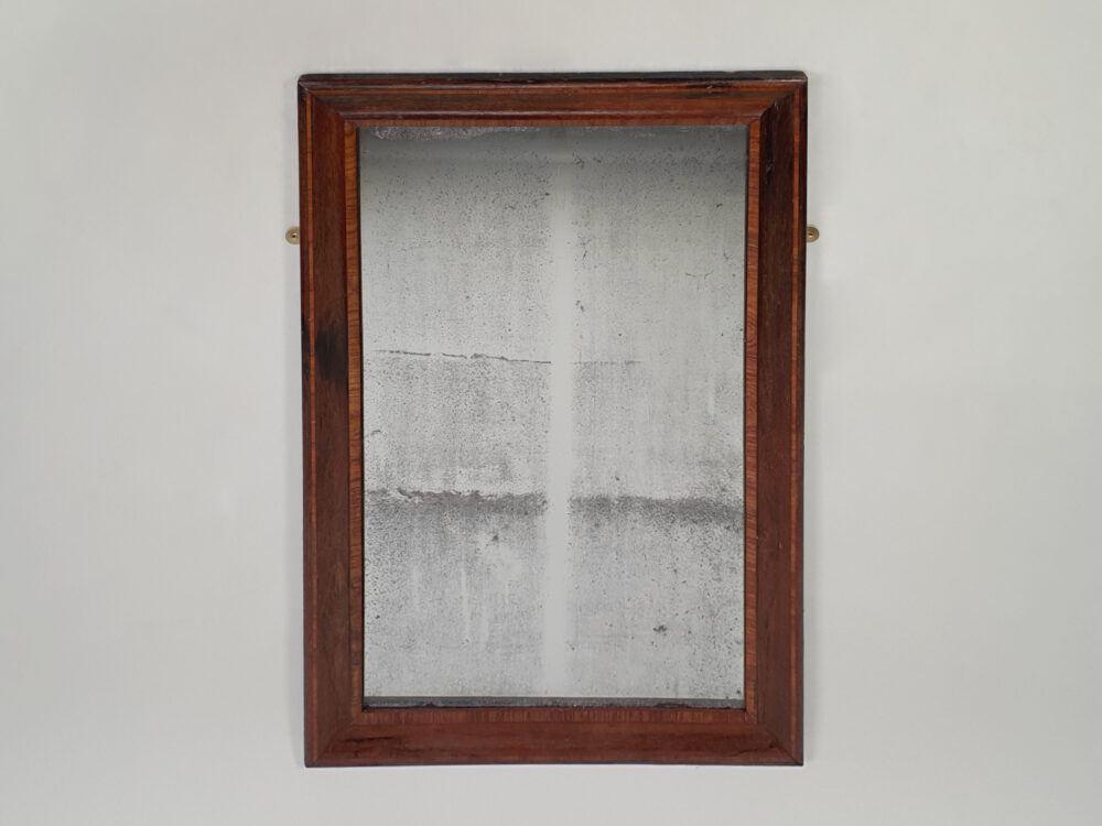 Antique French fruitwood bistro mirror