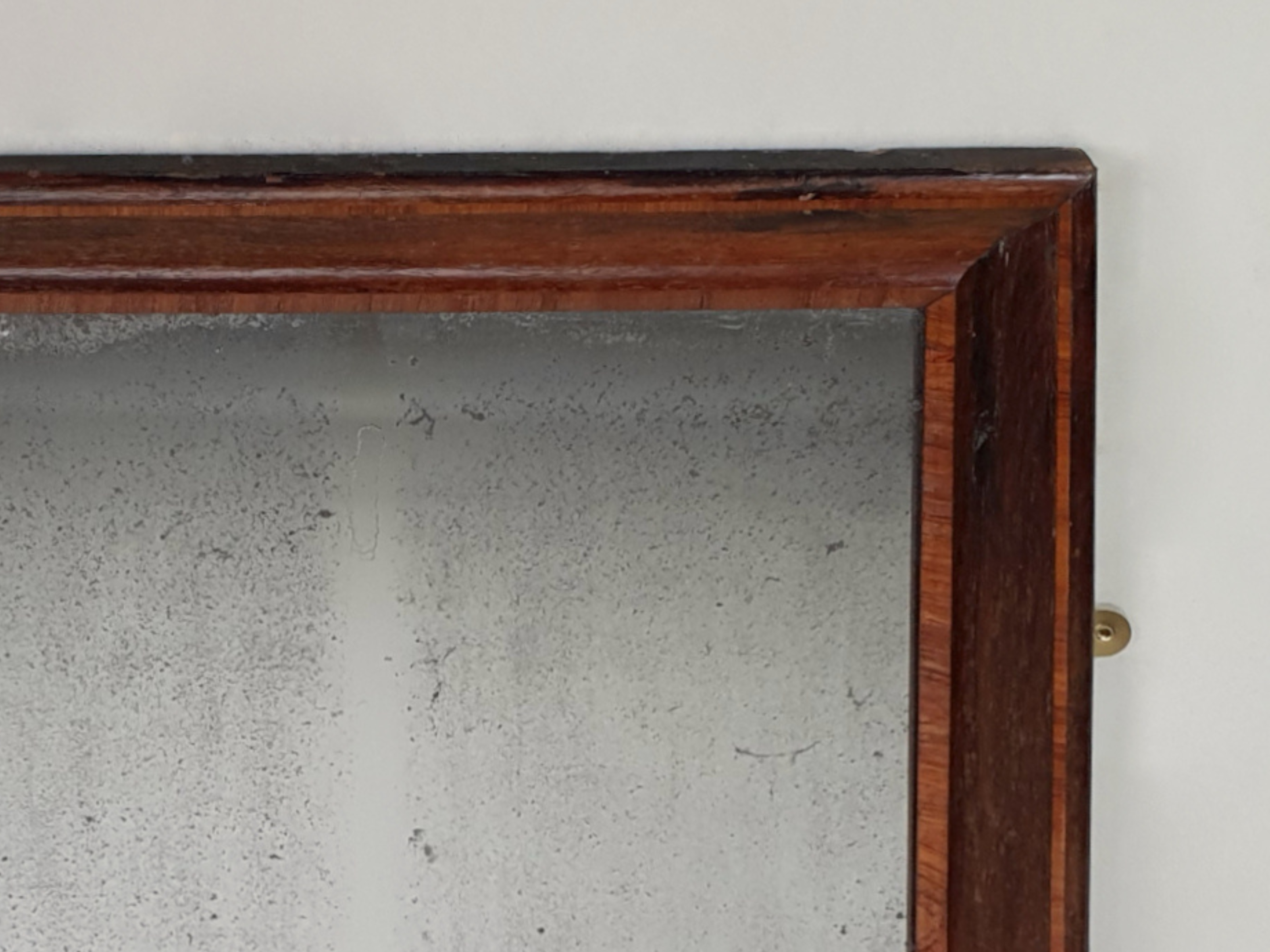 Antique French fruitwood bistro mirror
