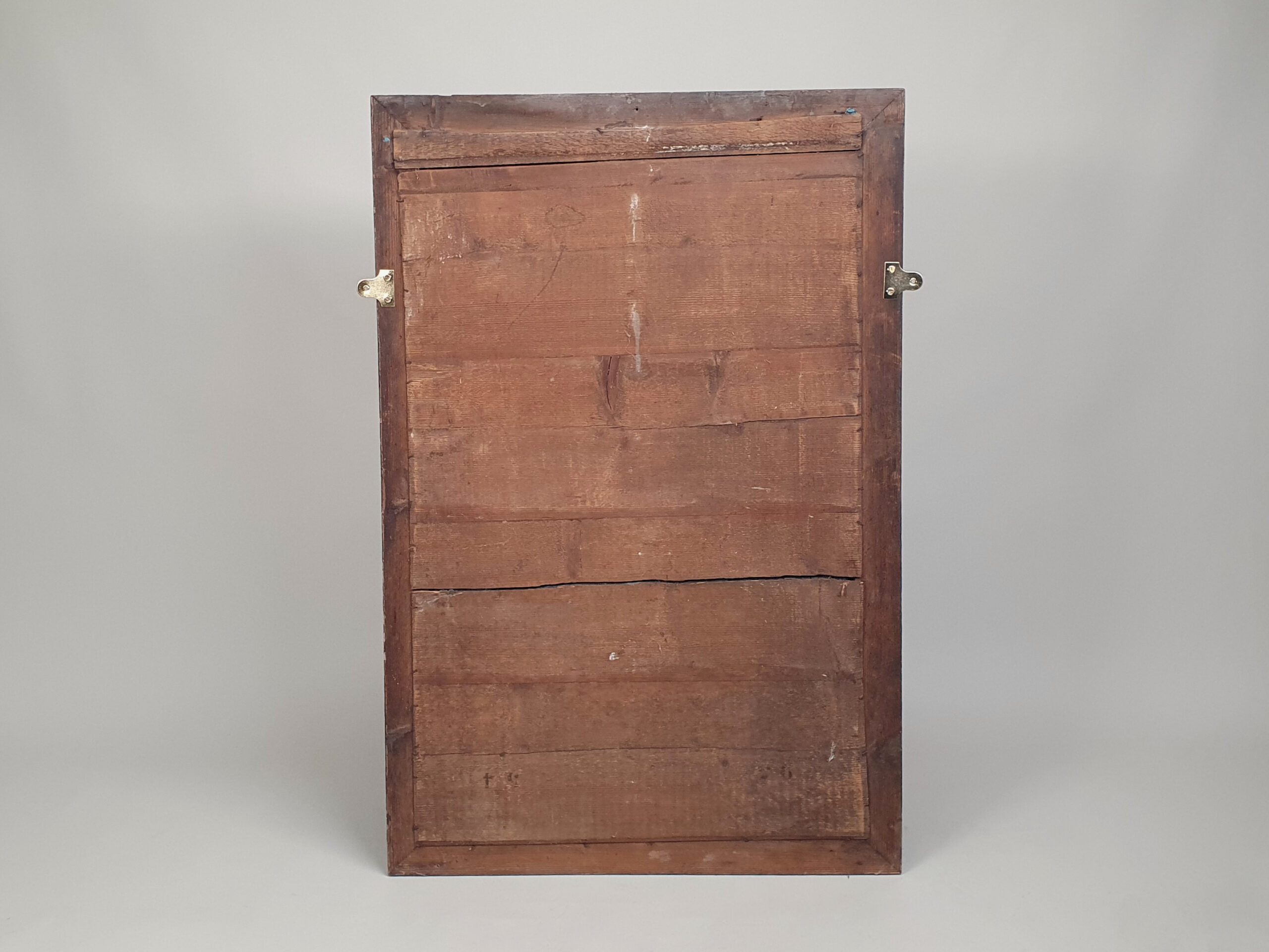 Antique French fruitwood bistro mirror