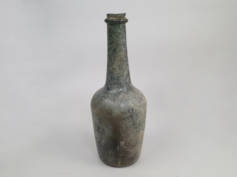Antique French green wine bottles, dating from early 1700s