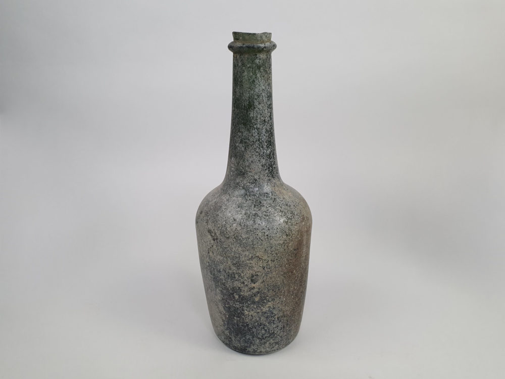 Antique French green wine bottles, dating from early 1700s