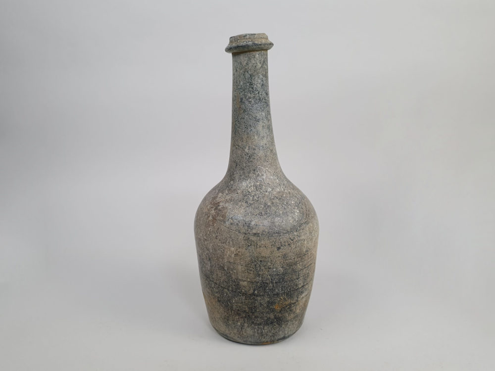 Antique French green wine bottles, dating from early 1700s