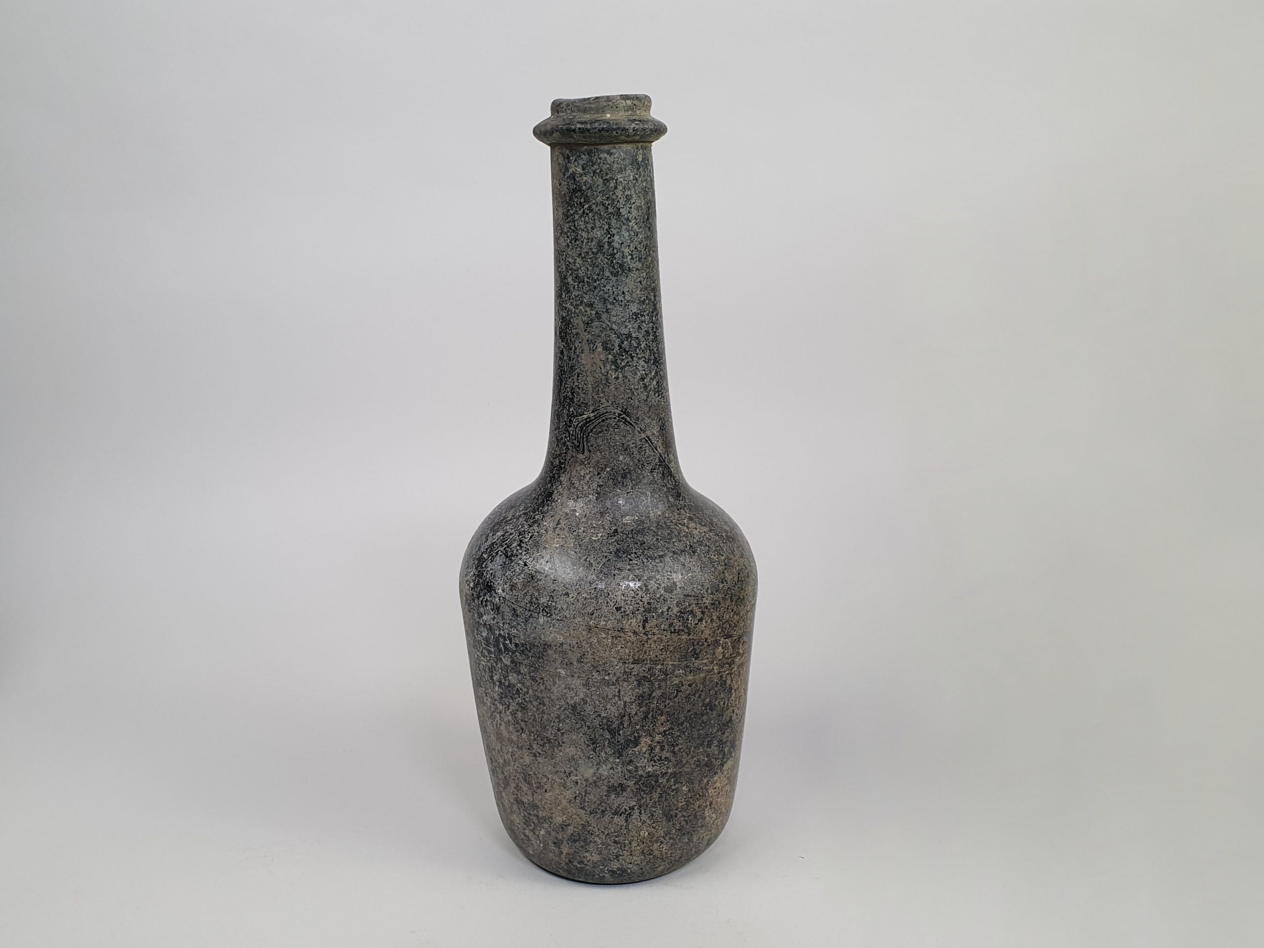 Antique French green wine bottles, dating from early 1700s