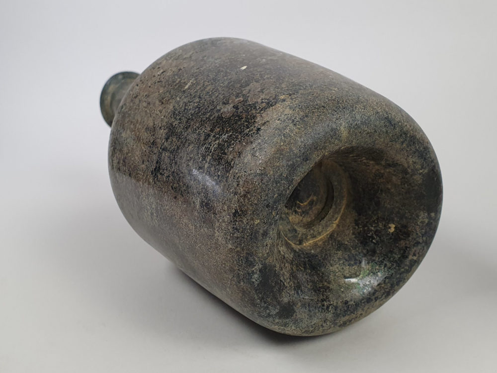 Antique French green wine bottles, dating from early 1700s