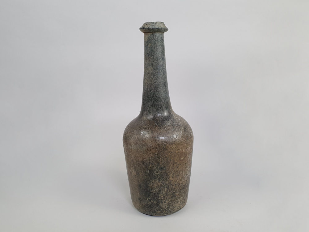 Antique French green wine bottles, dating from early 1700s