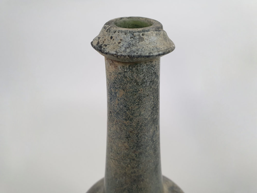 Antique French green wine bottles, dating from early 1700s