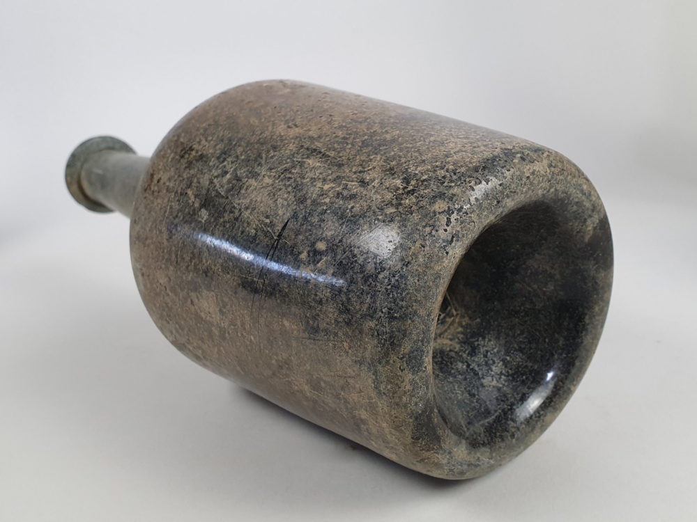 Antique French green wine bottles, dating from early 1700s