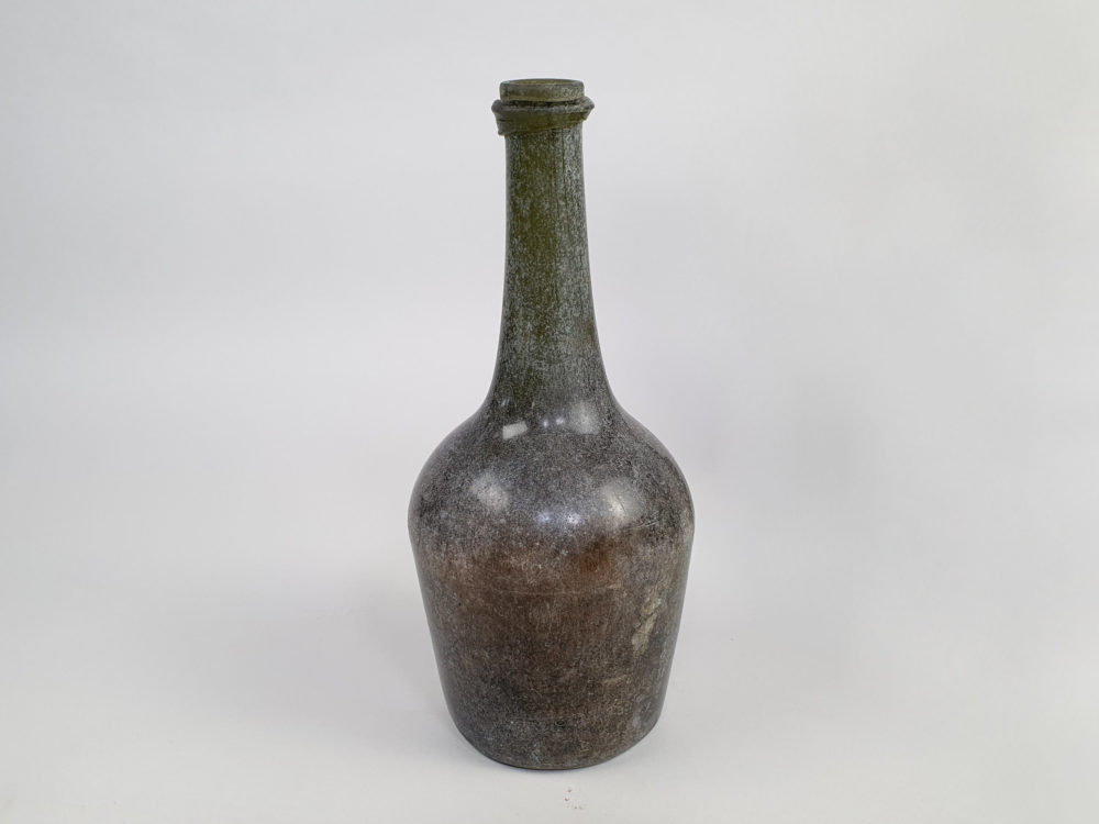 Antique French green wine bottles, dating from early 1700s
